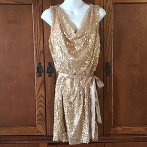 Elegant Gold Sequin Dress